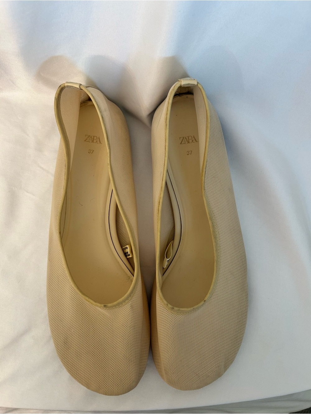 Zara Beige Slip-On Ballet Flats - Picture 3 of 13